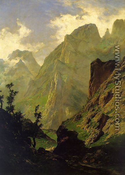 The Peaks of Europe- The Mancorbo Canal  1876 - Carlos de Haes