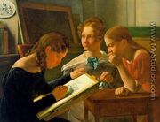 Three Young Girls (The Artists Sisters Alvilde, Ida, and Henriette)  1827 - Constantin Hansen