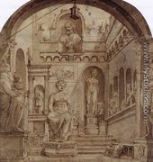 Sculpture Court of the Casa Sassi in Rome 1532-37 - Maerten van Heemskerck
