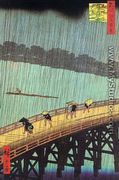 One Hundred Views of Famous Places in and around Edo- Ohashi Bridge- Sudden Shower near Atake - Utagawa or Ando Hiroshige