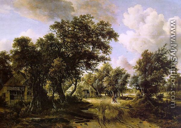 Cottages beside a Track through a Wood - Meindert Hobbema
