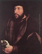 Portrait of a Man Holding Gloves and Letter c. 1540 - Hans, the Younger Holbein