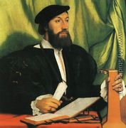 Unknown Gentleman with Music Books and Lute c. 1534 - Hans, the Younger Holbein