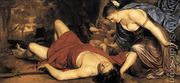Venus and Amor Mourning the Death of Adonis c. 1655 - Cornelis Holsteyn
