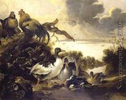 Fowl on a Riverbank 1651 - Gijsbert Gillisz. de Hondecoeter