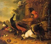 Birds in a Park  1686 - Melchior de Hondecoeter