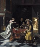 Card Players at a Table 1670-74 - Pieter De Hooch