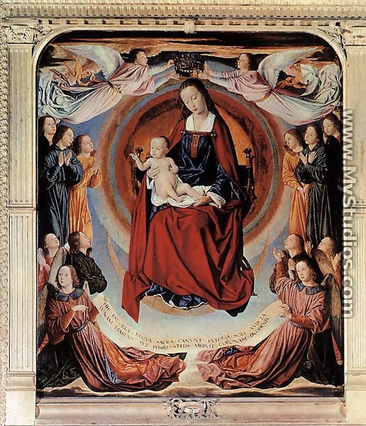 The Moulins Triptych (central panel) 1498-99 - Master of Moulins  (Jean Hey)