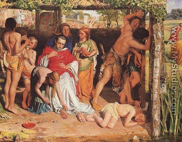 A Converted British Family Sheltering a Christian Missionary from the Persecution of the Druids, 1850 - William Holman Hunt