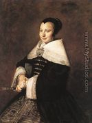Portrait of a Seated Woman Holding a Fan  1648-50 - Frans Hals