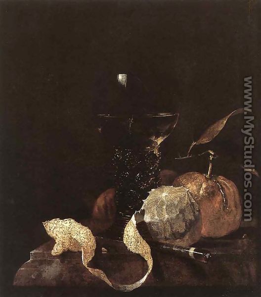 Still-Life with Lemon, Oranges and Glass of Wine  1663-64 - Willem Kalf