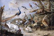 Birds on a Riverbank 1655 - Jan van Kessel