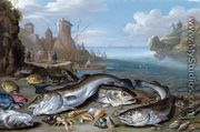 Harbour Scene with Fish  1660 - Jan van Kessel