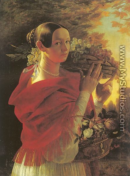 Young Woman with Basket  1835 - Ivan Khrutsky