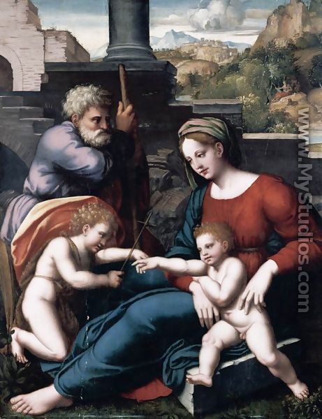 The Holy Family with the Infant St John - Leonardo Da Pistoia