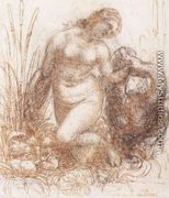 Study for a kneeling Leda  1503-07 - Leonardo Da Vinci