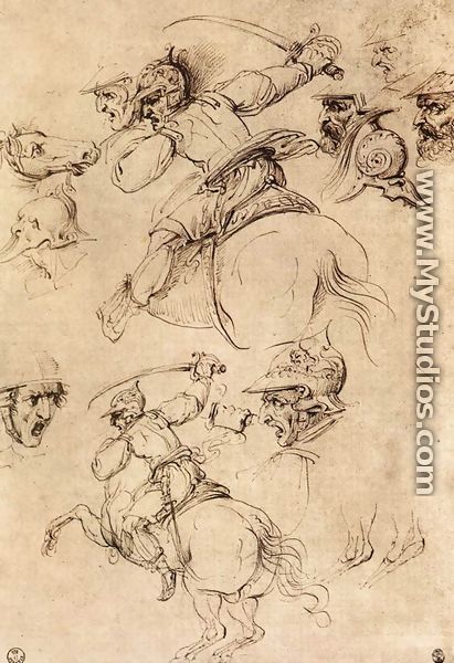 Study of battles on horseback 1503-04 - Leonardo Da Vinci