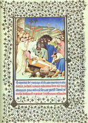 Belles Heures de Duc du Berry  -Folio 95-  The Burial of Diocres  1408-09 - Jean Limbourg