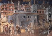 Effects of Good Government on the City Life (detail-4)  1338-40 - Ambrogio Lorenzetti