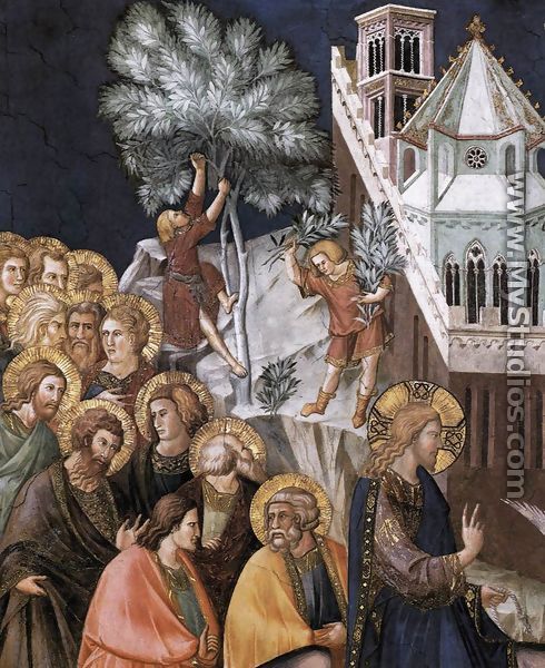 Entry of Christ into Jerusalem (detail-1) c. 1320 - Pietro Lorenzetti