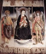 Madonna Enthroned with the Infant Christ, St Peter and St Michael 1472 - Lorenzo Da Viterbo