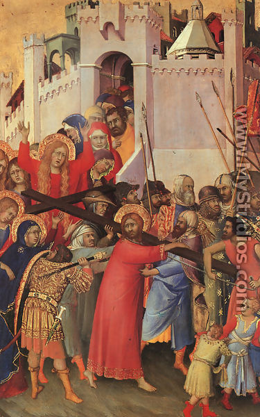 Orsini Diptych, panel featuring "The Carrying of the Cross"  1325-35 - Simone Martini