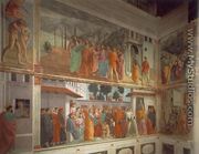 Frescoes in the Cappella Brancacci (left view) 1426-82 - Masaccio (Tommaso di Giovanni)