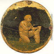 Putto and a Small Dog (back side of the Berlin Tondo) 1427-28 - Masaccio (Tommaso di Giovanni)