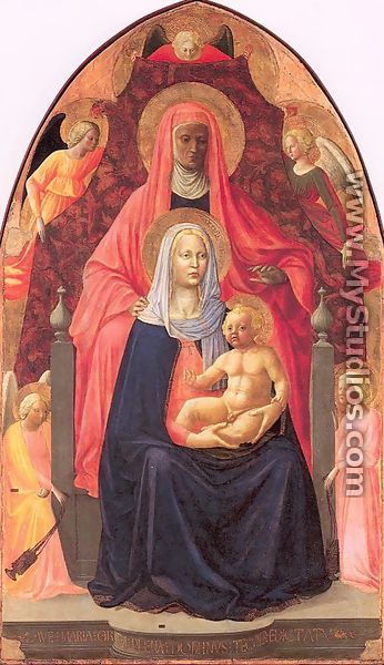 Madonna and Child with Saint Anne (painted with Masaccio)  1424-25 - Tommaso Masolino (da Panicale)