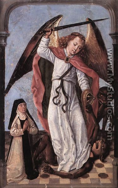 St Michael Fighting Demons 1480-1500 - Master of the Legend of St. Ursula