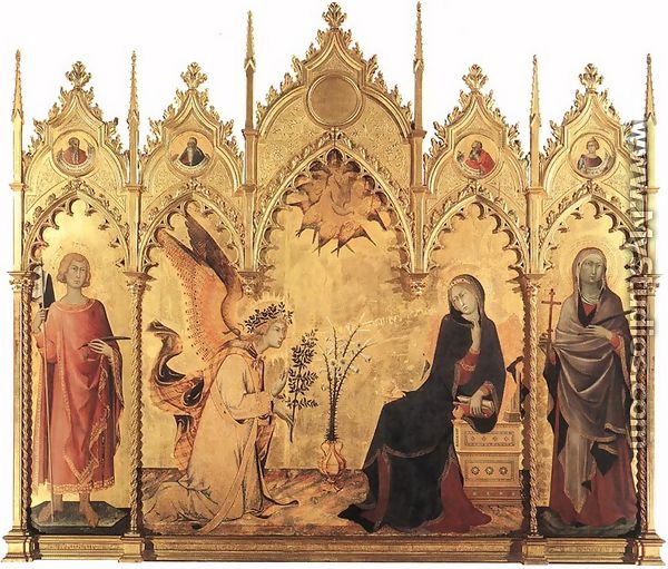 The Annunciation and Two Saints 1333 - Lippo Memmi