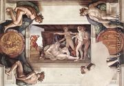 Drunkenness of Noah (with ignudi and medallions) 1509 - Michelangelo Buonarroti