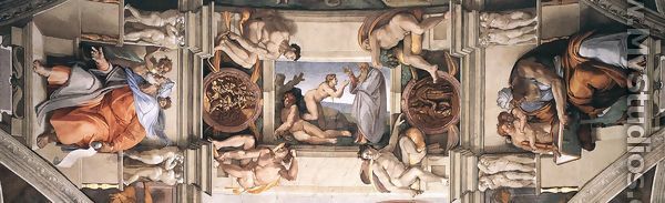 The ceiling (detail-1) 1508-12 - Michelangelo Buonarroti