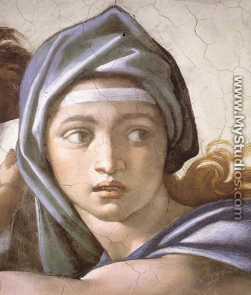 The Delphic Sibyl (detail-1) 1509 - Michelangelo Buonarroti