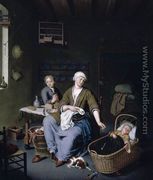 Interior with a Mother Attending her Children 1728 - Willem van Mieris