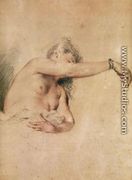 Female Nude with Right Arm Raised - Jean-Antoine Watteau