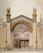 Palace of Fine Arts on the Champ de Mars, Exposition Universelle of 1889: Elevation of Central Entry - Jean-Camille Formige
