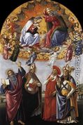 Coronation of the Virgin with St. John the Evangelist, St. Augustine, St. Jerome, and St. Eligio - Sandro Botticelli (Alessandro Filipepi)