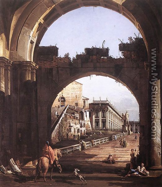 Capriccio of the Capitol - Bernardo Bellotto (Canaletto)