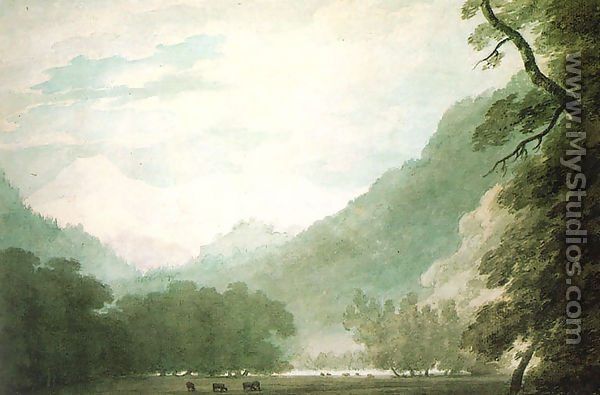 View from the Road between Lake Thun and Unterseen - John Robert Cozens