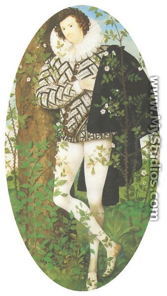 Young Man Against a Rose Tree - Nicholas Hilliard