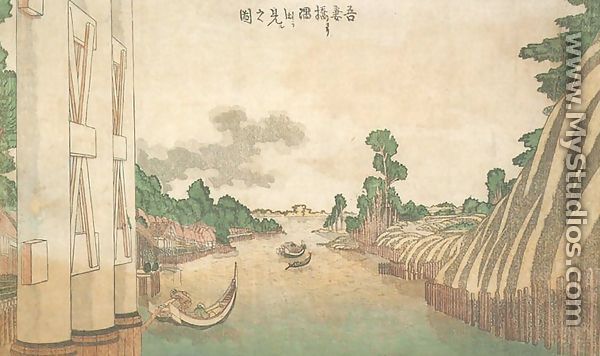 Sumida River Seen from Azuma Bridge (Azumabashi yori Sumida wo miru no zu) - Katsushika Hokusai