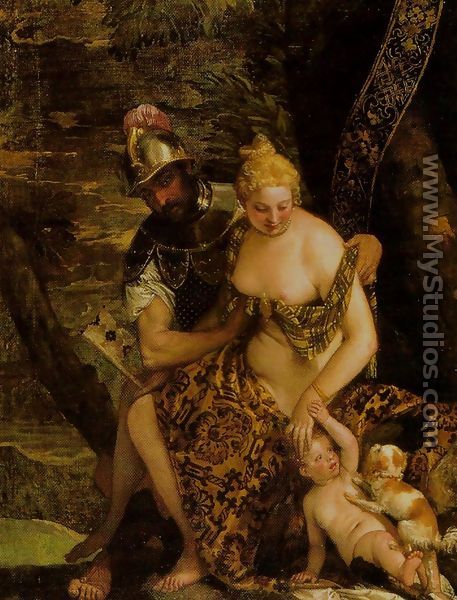 Mars and Venus with Cupid and a Dog - Paolo Veronese (Caliari)