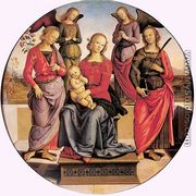 Madonna Enthroned with Child and two Saints (Madonna in trono col Bambino e due sante) - Pietro Vannucci Perugino