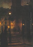 Maximilianplatz in Munich at Night - Wincenty Trojanowski