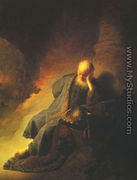 Prophet Jeremiah Lamenting the Destruction of Jerusalem - Rembrandt Van Rijn