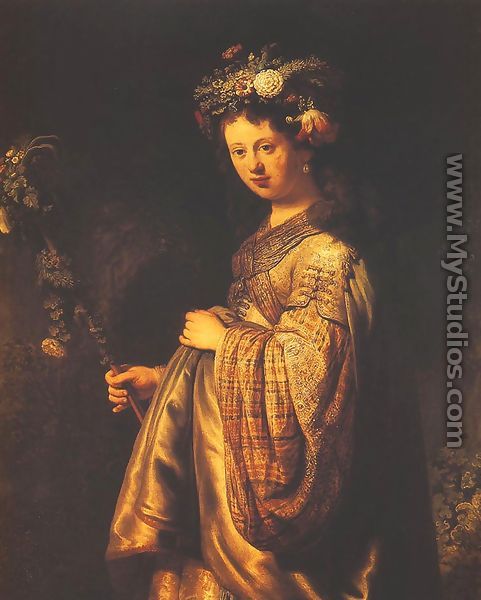 Saskia or Flora - Rembrandt Van Rijn