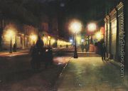 Parisian Street at Night - Ludwik de Laveaux