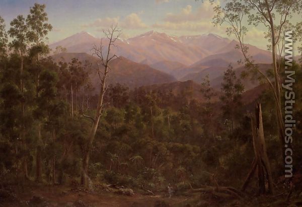 Mount Kosciusko, Seen from the Victorian Border (Mount Hope Ranges) - Eugene von Guerard