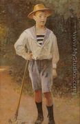 Little Gardener - Portrait of Rudolf Dobrzanski, son of Piotr - Jacek Malczewski